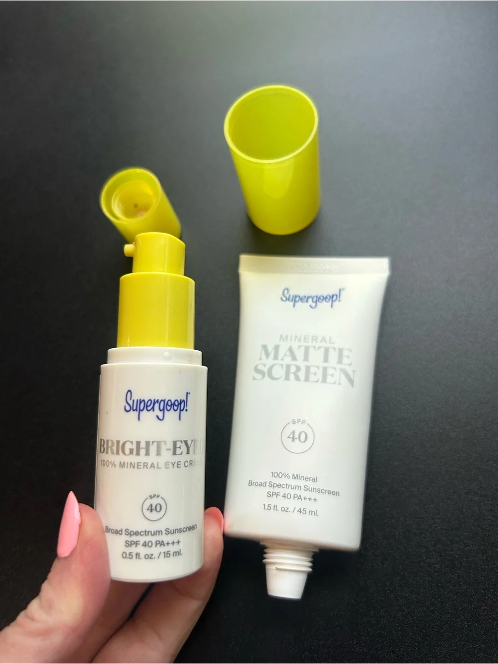 Supergoop! Bright Eyed Mineral Eye Cream and Mineral Matte Screen SPF 40